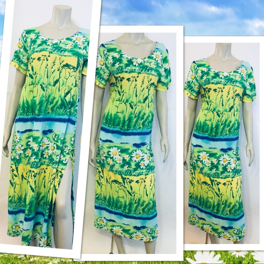 Jams World Dress Side Slit Floral Multi Water Lg